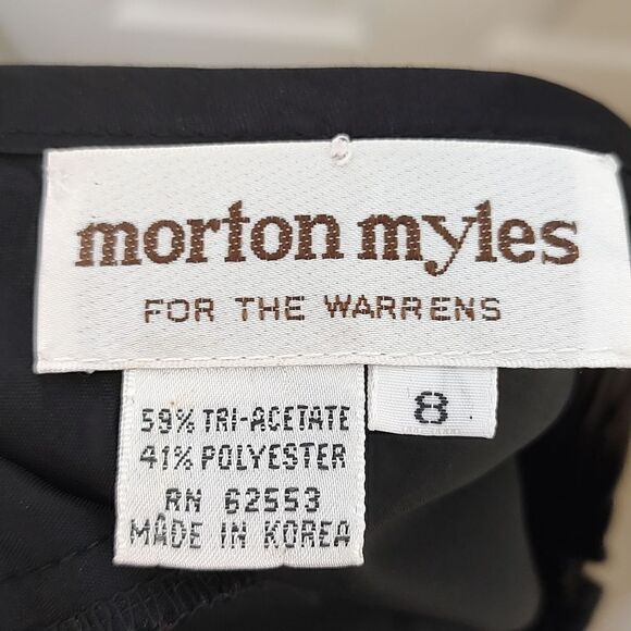 Morton Myles For the Warrens Black Rhinestone Studded Long Sleeve Vintage Dress - Picture 6 of 9